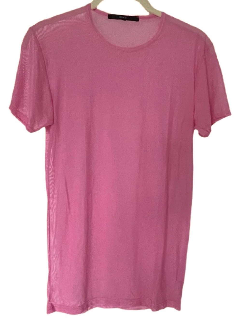 Women's Gucci Vintage Sheer Gauze Barbie Pink Tee in Size Small